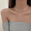 Sweet Heart Shape Fish Tail Copper Pearl Inlay Zircon Necklace