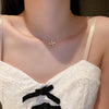 Simple Style Heart Shape Flower Alloy Pearl Plating Inlay Shell Zircon Women's Pendant Necklace