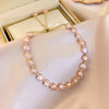 Elegant Round Alloy Freshwater Pearl Beaded Plating Inlay Rhinestones Bracelets