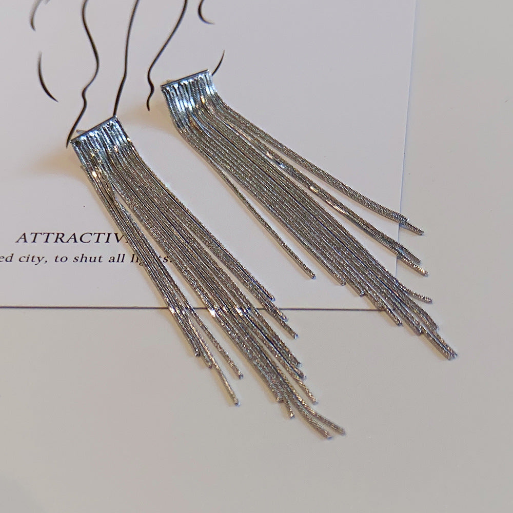 1 Pair Vintage Style Exaggerated Tassel Titanium Steel Plating Gold Plated Silver Plated Drop Earrings