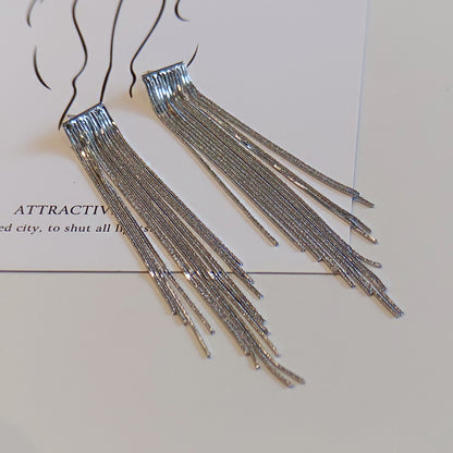 1 Pair Elegant Exaggerated Tassel Heart Shape Plating Titanium Steel 18k Gold Plated Drop Earrings