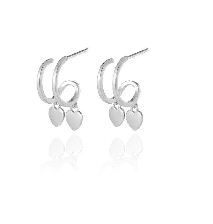 Simple Style Heart Shape Alloy Plating Women's Ear Studs