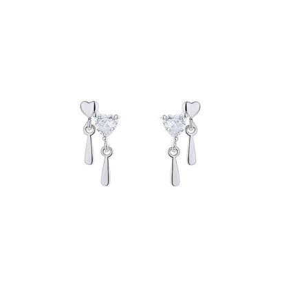 Simple Style Heart Shape Alloy Plating Women's Ear Studs