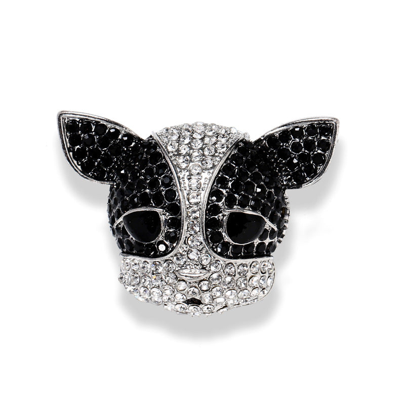 Cute Dog Alloy Plating Inlay Rhinestones Unisex Brooches