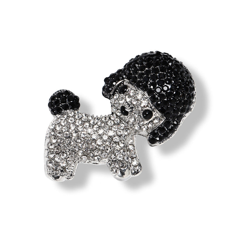 Cute Dog Alloy Plating Inlay Rhinestones Unisex Brooches