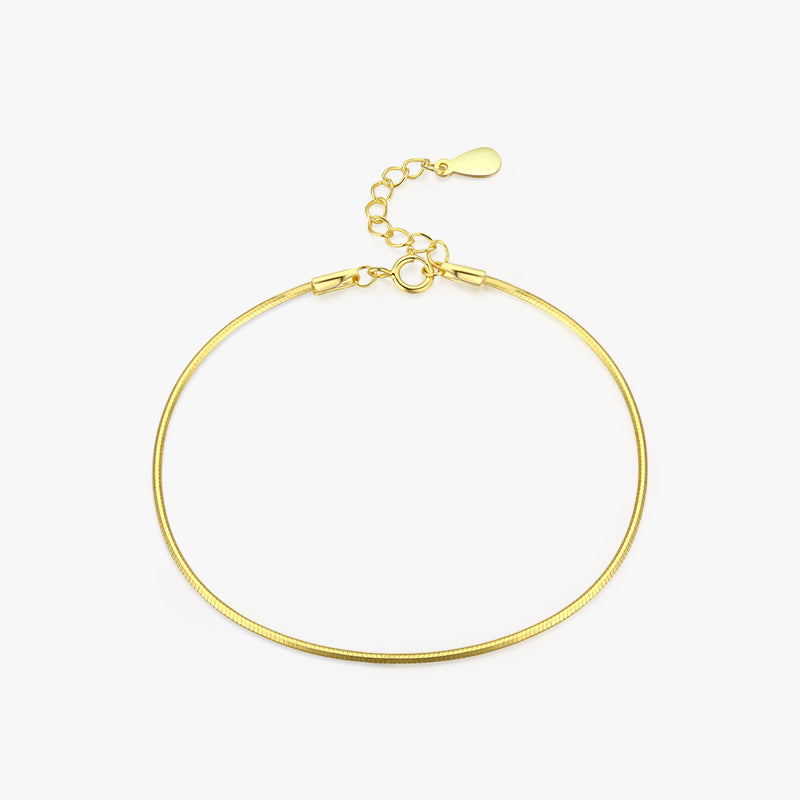 Simple Style Snakeskin Sterling Silver Plating 14k Gold Plated Bracelets