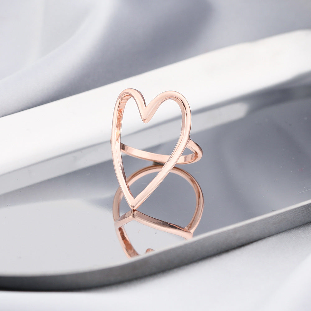 Casual Vacation Simple Style Heart Shape Alloy Women's Rings