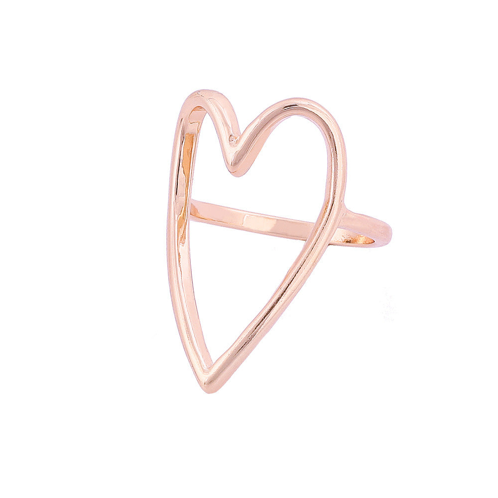 Casual Vacation Simple Style Heart Shape Alloy Women's Rings