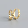 1 Pair Retro Ball Sterling Silver Inlay Zircon Hoop Earrings