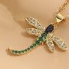 Lady Insect Titanium Steel Copper Irregular Plating Inlay Zircon 14k Gold Plated Pendant Necklace