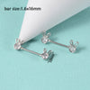 1 Pair Simple Style Moon Stainless Steel Polishing Inlay Zircon Nipple Ring Adhesive Nail