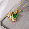 Simple Style Commute Elephant Copper 18k Gold Plated Zircon Pendant Necklace In Bulk