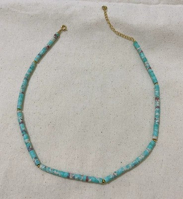 Ethnic Style Geometric Natural Stone Beaded Necklace