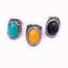 Ethnic Style Oval Natural Stone Open Ring