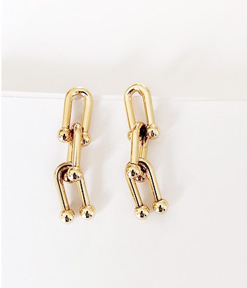 1 Pair Simple Style U Shape Stainless Steel Tassel Earrings