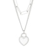 Retro Heart Shape Titanium Steel Layered Chain 18k Gold Plated Layered Necklaces