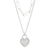 Retro Heart Shape Titanium Steel Layered Chain 18k Gold Plated Layered Necklaces