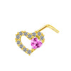 Streetwear Fruit Heart Shape Stainless Steel Copper Plating Inlay Zircon Nose Ring