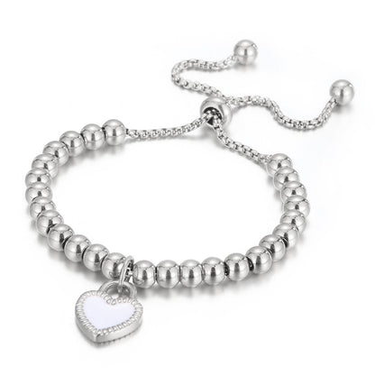 Sweet Heart Shape Titanium Steel Plating Bracelets