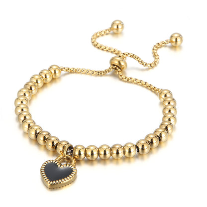 Sweet Heart Shape Titanium Steel Plating Bracelets