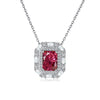 Luxurious Square Sterling Silver Plating Inlay Zircon Pendant Necklace