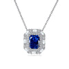 Luxurious Square Sterling Silver Plating Inlay Zircon Pendant Necklace