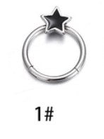 Hip-hop Star Titanium Steel Polishing Nose Ring