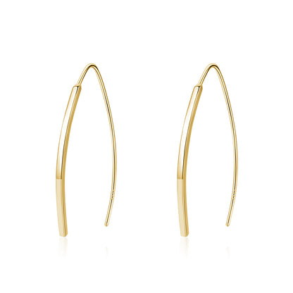 1 Pair Simple Style Solid Color Sterling Silver Plating Three-dimensional 14k Gold Plated Rhodium Plated Earrings