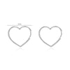 1 Pair Elegant Heart Shape Sterling Silver Plating Three-dimensional Rhodium Plated Earrings