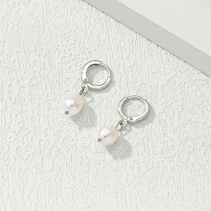 1 Pair Casual Commute Solid Color Alloy Freshwater Pearl Drop Earrings