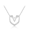 Ins Style Simple Style Heart Shape Sterling Silver Plating Hollow Out Rose Gold Plated Rhodium Plated Necklace