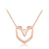 Ins Style Simple Style Heart Shape Sterling Silver Plating Hollow Out Rose Gold Plated Rhodium Plated Necklace