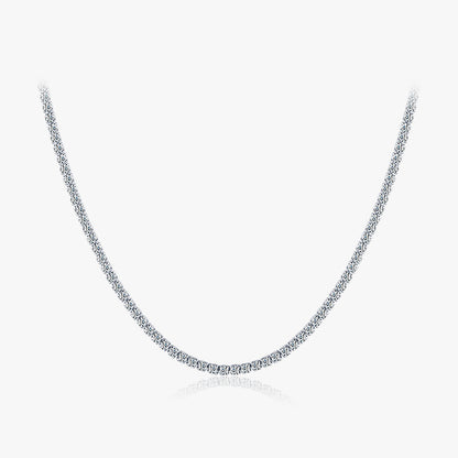 Luxurious Simple Style Round Sterling Silver Plating Inlay Zircon Rhodium Plated Choker