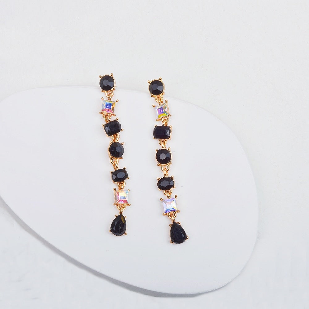 Simple Style Water Droplets Alloy Inlay Rhinestones Women's Drop Earrings