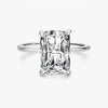 Commute Rectangle Sterling Silver Plating Inlay Zircon Rhodium Plated Rings