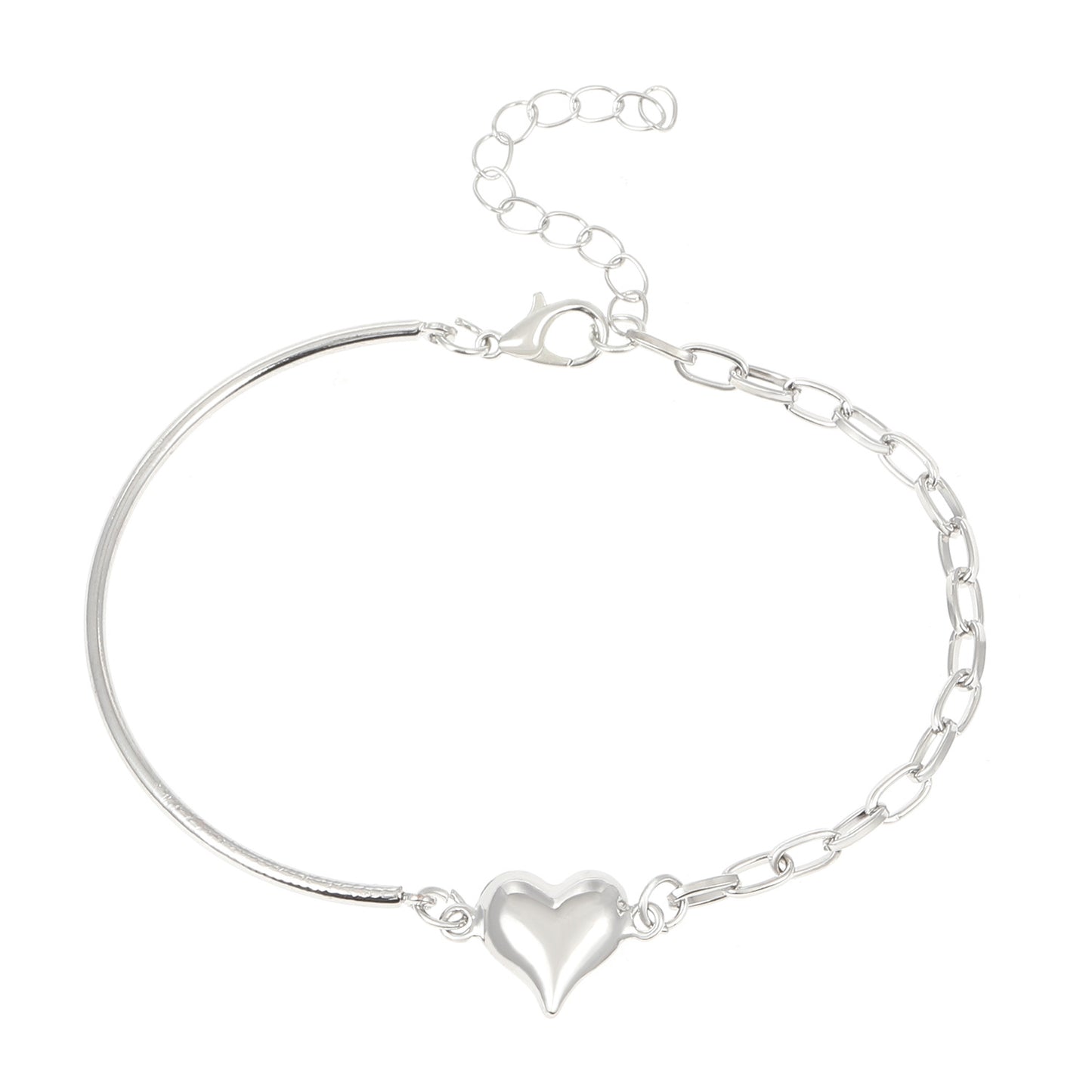 Simple Style Heart Shape 14k Gold Plated Alloy Wholesale Bracelets