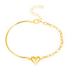 Simple Style Heart Shape 14k Gold Plated Alloy Wholesale Bracelets