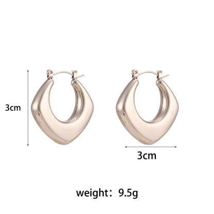 1 Pair Simple Style Round Solid Color Stainless Steel Earrings