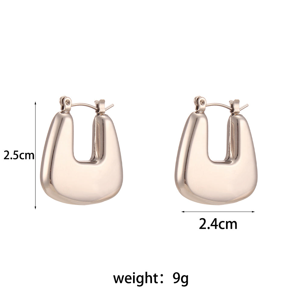 1 Pair Simple Style Round Solid Color Stainless Steel Earrings