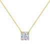 Simple Style Shiny Square Sterling Silver Plating Inlay Zircon Necklace