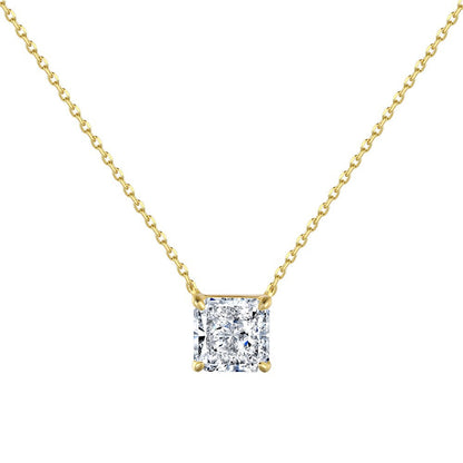 Simple Style Shiny Square Sterling Silver Plating Inlay Zircon Necklace