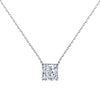 Simple Style Shiny Square Sterling Silver Plating Inlay Zircon Necklace