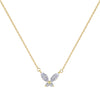 Sweet Simple Style Butterfly Sterling Silver Plating Inlay Zircon Necklace