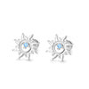 1 Pair Elegant Sun Sterling Silver Inlay Rhinestones Ear Studs