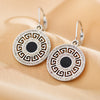 1 Pair Retro Geometric Round Copper Plating Inlay Zircon Earrings