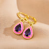 1 Pair Cute Water Droplets Stainless Steel Polishing Inlay Zircon Drop Earrings