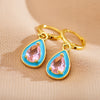 1 Pair Cute Water Droplets Stainless Steel Polishing Inlay Zircon Drop Earrings