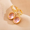 1 Pair Retro Oval Copper Inlay Zircon Drop Earrings