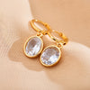 1 Pair Retro Oval Copper Inlay Zircon Drop Earrings