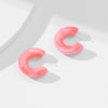 1 Pair Simple Style C Shape Resin Ear Studs